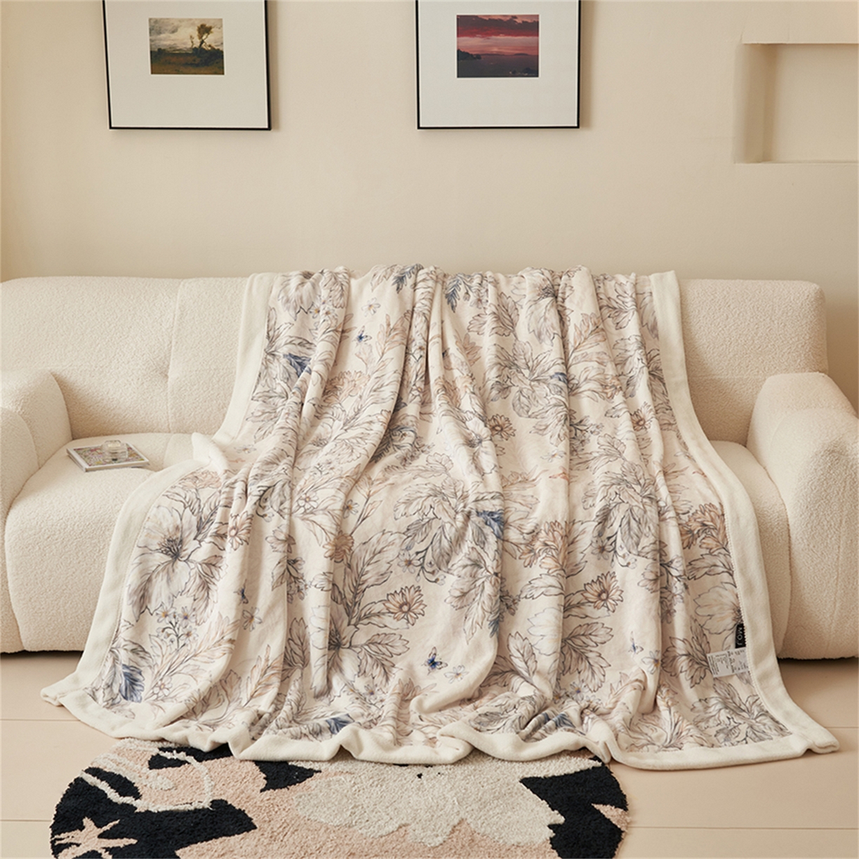 91家纺网 家纺一手货源 找家纺 寐绸家纺 2025新款牛奶绒数码印花毛毯 数码毛毯-芊芊如意