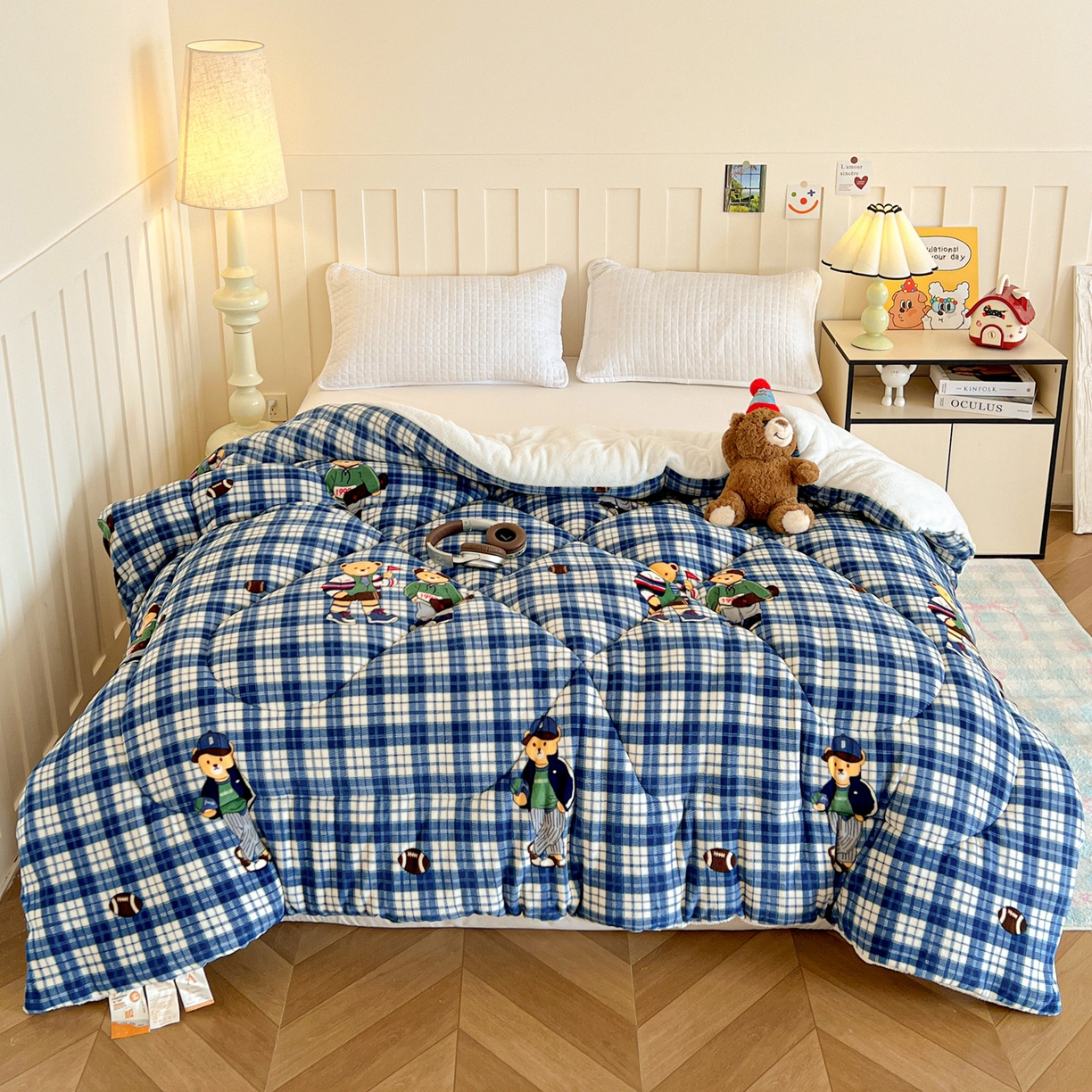 91家纺网 家纺一手货源 找家纺 （总）铺尚美家纺 2025新款牛奶绒羊羔绒印花清新款冬被子被芯