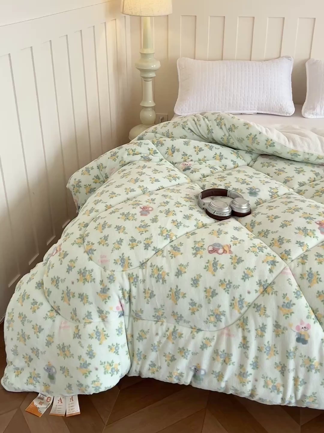91家纺网 家纺一手货源 找家纺 铺尚美家纺 2025新款牛奶绒羊羔绒印花清新款冬被子被芯 茉莉小象