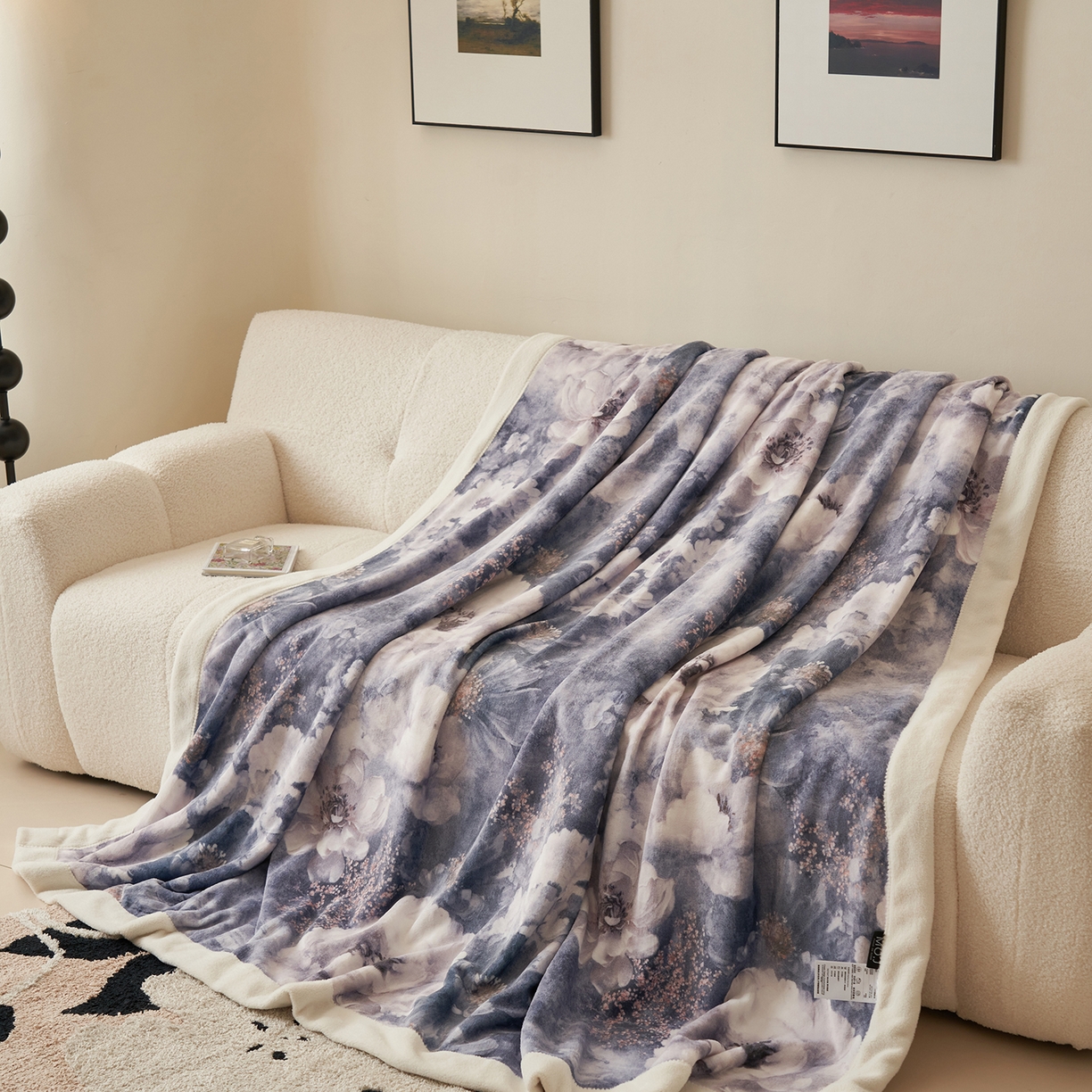 91家纺网 家纺一手货源 找家纺 寐绸家纺 2025新款牛奶绒数码印花毛毯 数码毛毯-生机勃勃