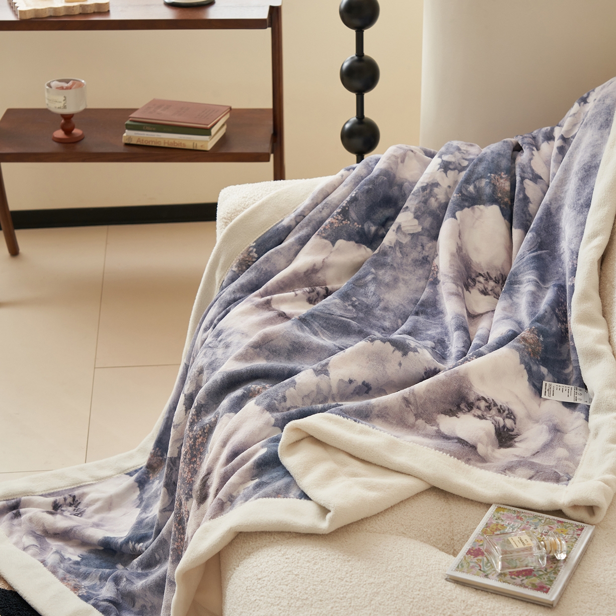 91家纺网 家纺一手货源 找家纺 寐绸家纺 2025新款牛奶绒数码印花毛毯 数码毛毯-生机勃勃