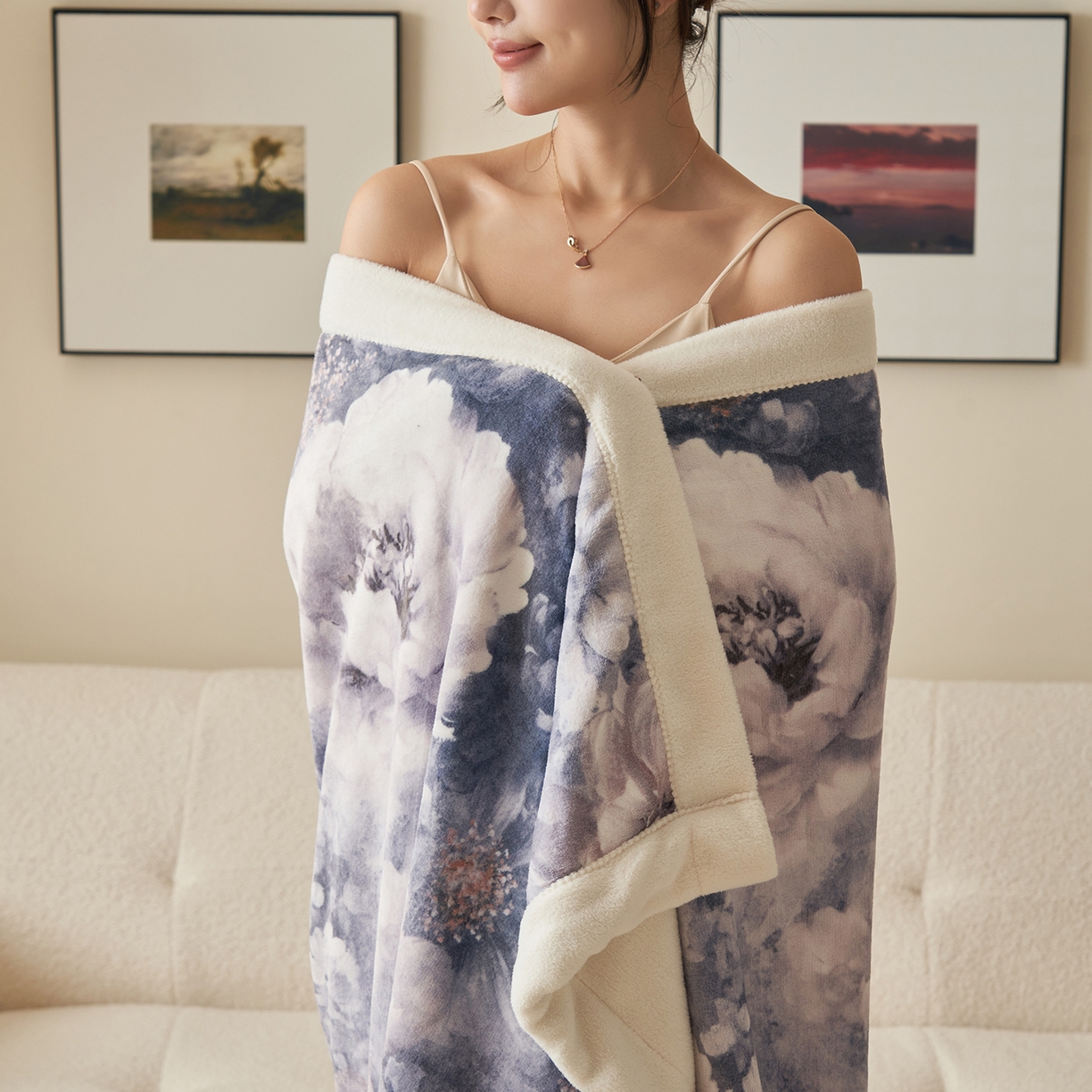 91家纺网 家纺一手货源 找家纺 寐绸家纺 2025新款牛奶绒数码印花毛毯 数码毛毯-生机勃勃