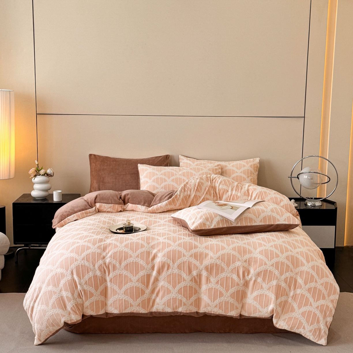 91家纺网 家纺一手货源 找家纺 （总）吾秀家居 2025新款立体雕花牛奶绒四件套- 柔美系列