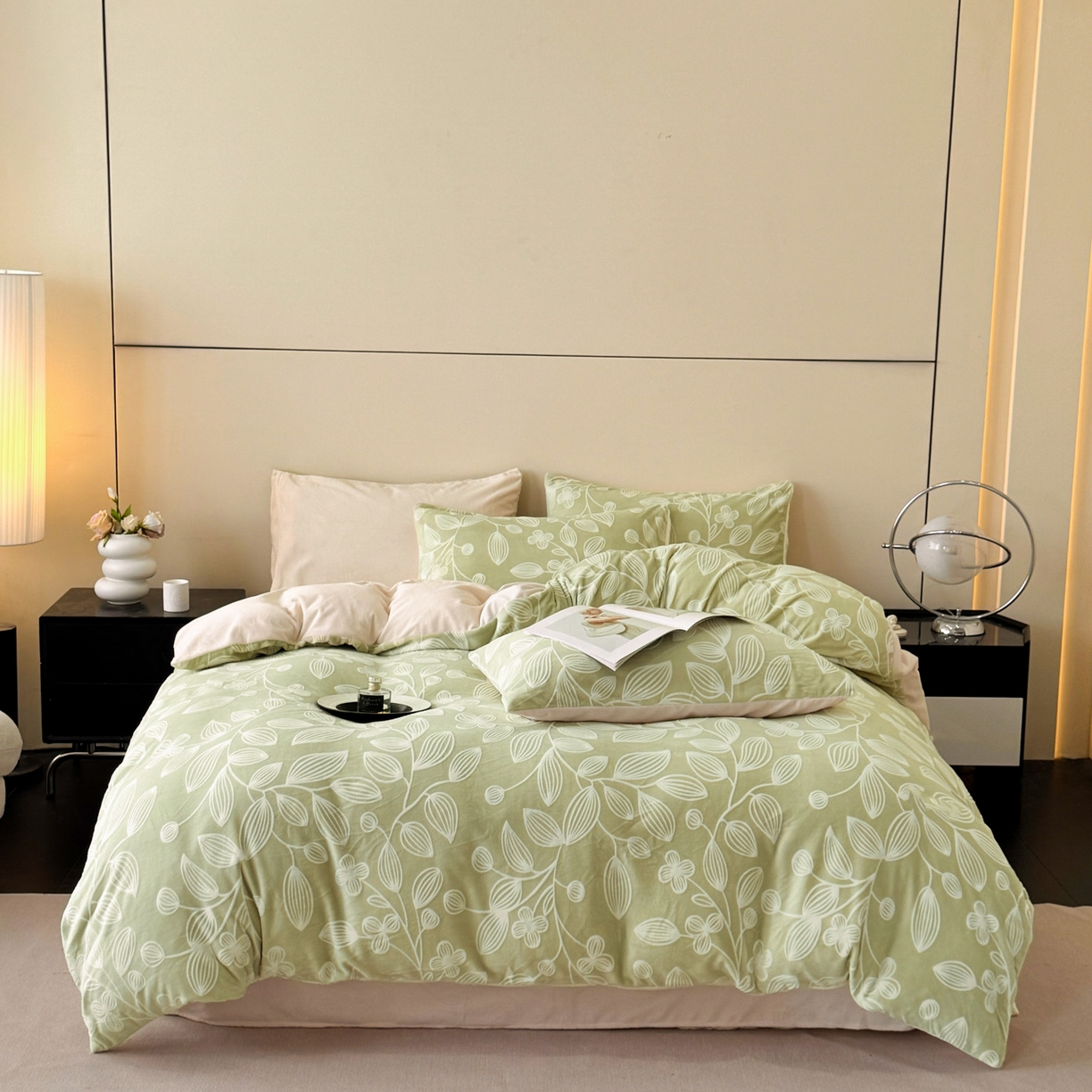 91家纺网 家纺一手货源 找家纺 （总）吾秀家居 2025新款立体雕花牛奶绒四件套- 柔美系列