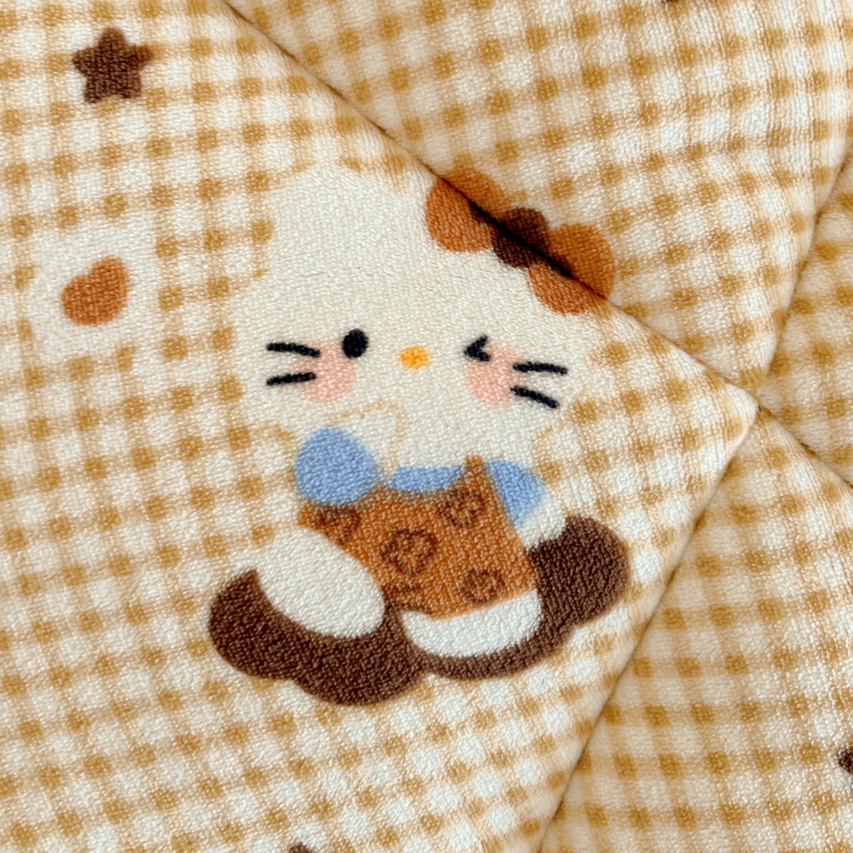 91家纺网 家纺一手货源 找家纺 铺尚美家纺 2025新款牛奶绒羊羔绒印花清新款冬被子被芯 可可猫星