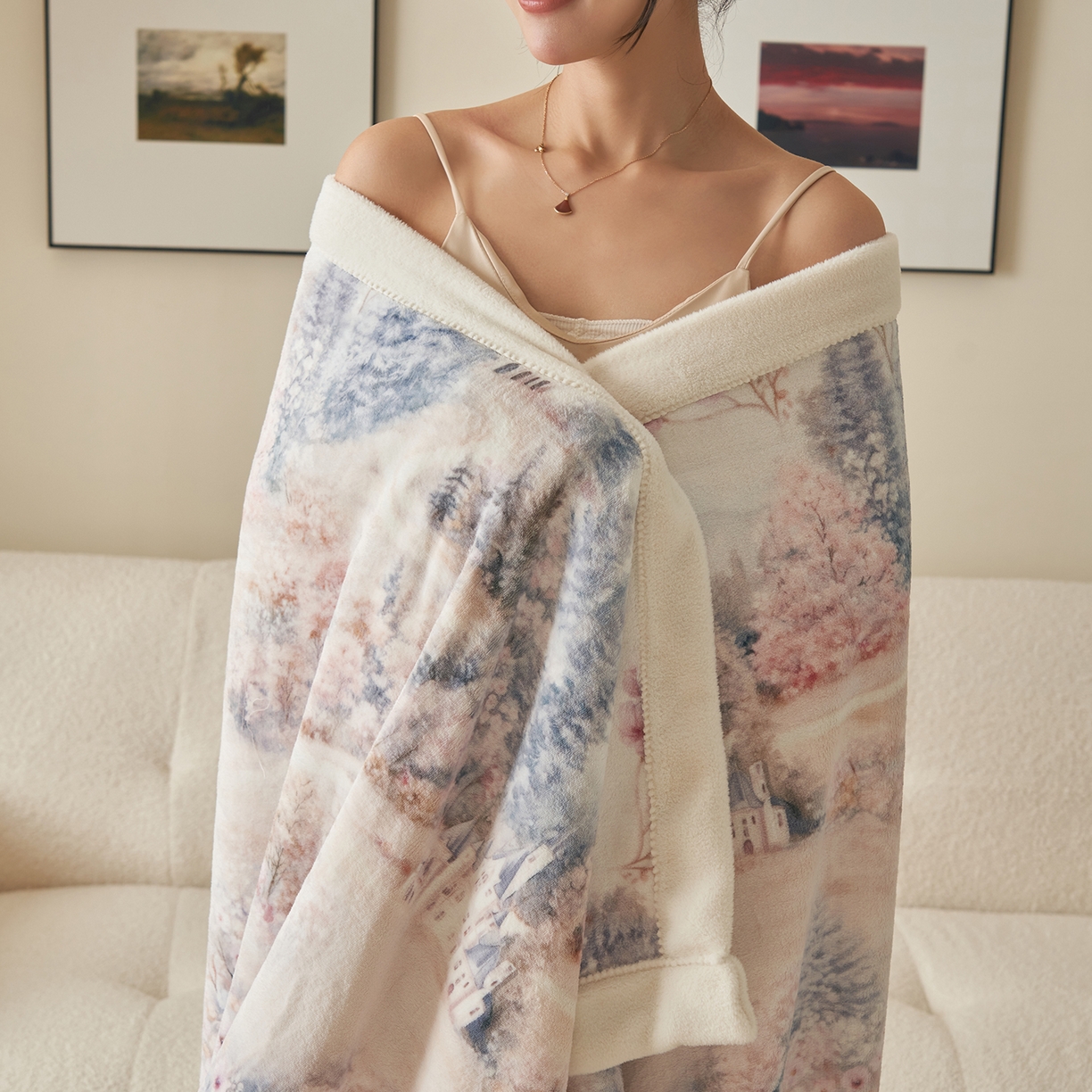 91家纺网 家纺一手货源 找家纺 寐绸家纺 2025新款牛奶绒数码印花毛毯 数码毛毯-通话世界