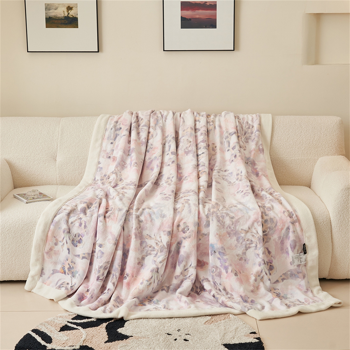 91家纺网 家纺一手货源 找家纺 寐绸家纺 2025新款牛奶绒数码印花毛毯 数码毛毯-炫彩