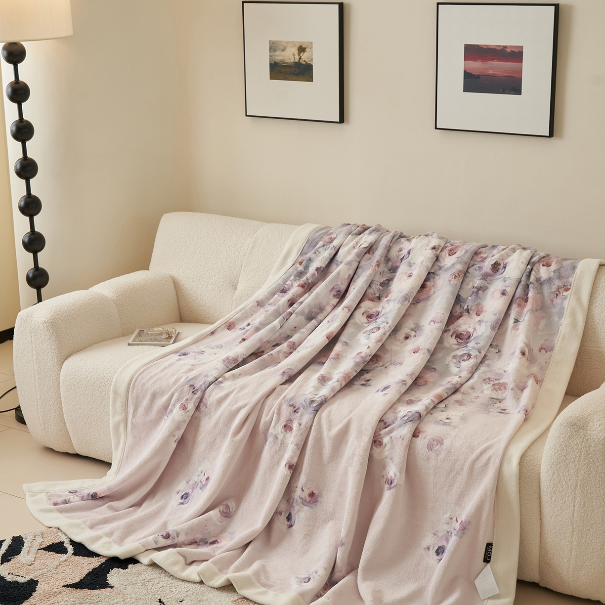 91家纺网 家纺一手货源 找家纺 寐绸家纺 2025新款牛奶绒数码印花毛毯 数码毛毯-绚丽玫瑰