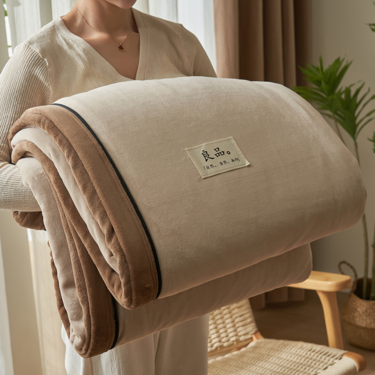 91家纺网 家纺一手货源 找家纺 （总）寐绸家纺 2025新款双面牛奶绒北欧风功能毛毯