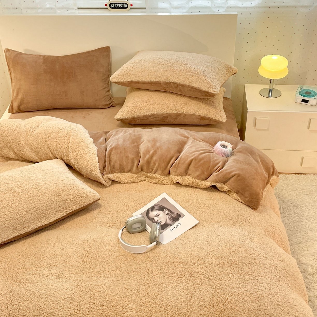 91家纺网 家纺一手货源 找家纺 （总）逸尚阁 2025新款羊羔绒牛奶绒双拼四件套