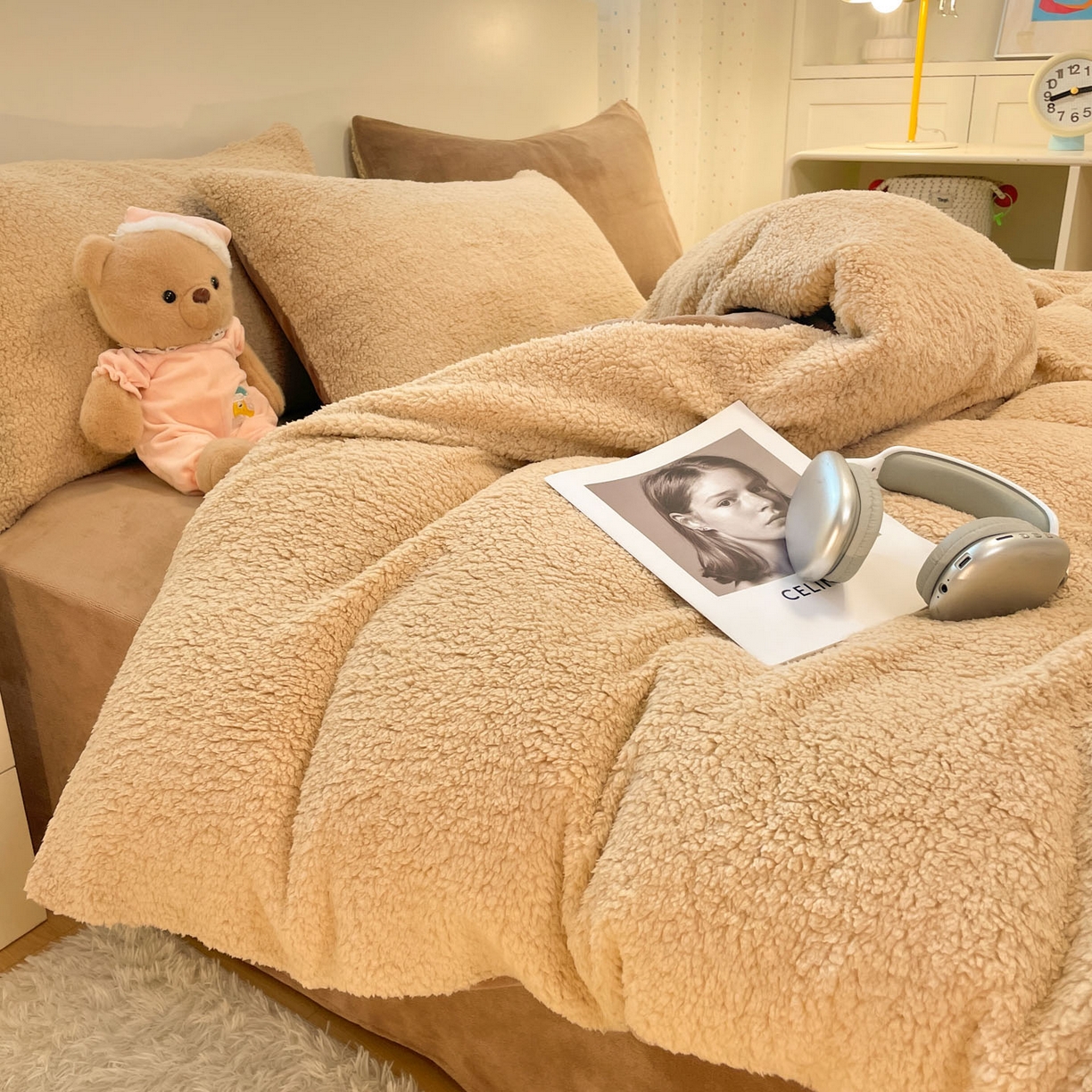 91家纺网 家纺一手货源 找家纺 （总）逸尚阁 2025新款羊羔绒牛奶绒双拼四件套