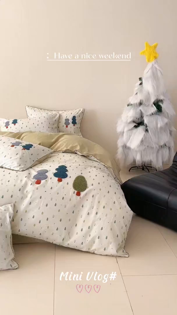 91家纺网 家纺一手货源 找家纺 久典家居 2025新款全棉加厚磨毛数码印花毛巾绣四件套（买家秀找客服） 森林绿