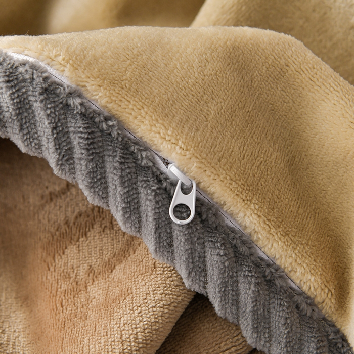 91家纺网 家纺一手货源 找家纺 妮恒美家纺 2025新款斜纹边贴标牛奶绒四件套 斜纹边-米驼＋深驼