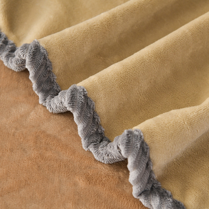 91家纺网 家纺一手货源 找家纺 妮恒美家纺 2025新款斜纹边贴标牛奶绒四件套 斜纹边-米驼＋深驼