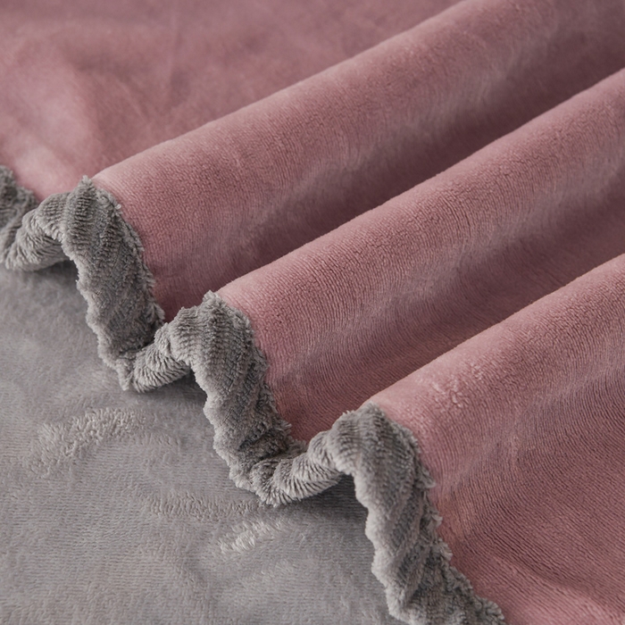 91家纺网 家纺一手货源 找家纺 妮恒美家纺 2025新款斜纹边贴标牛奶绒四件套 斜纹边-嫣紫浅灰
