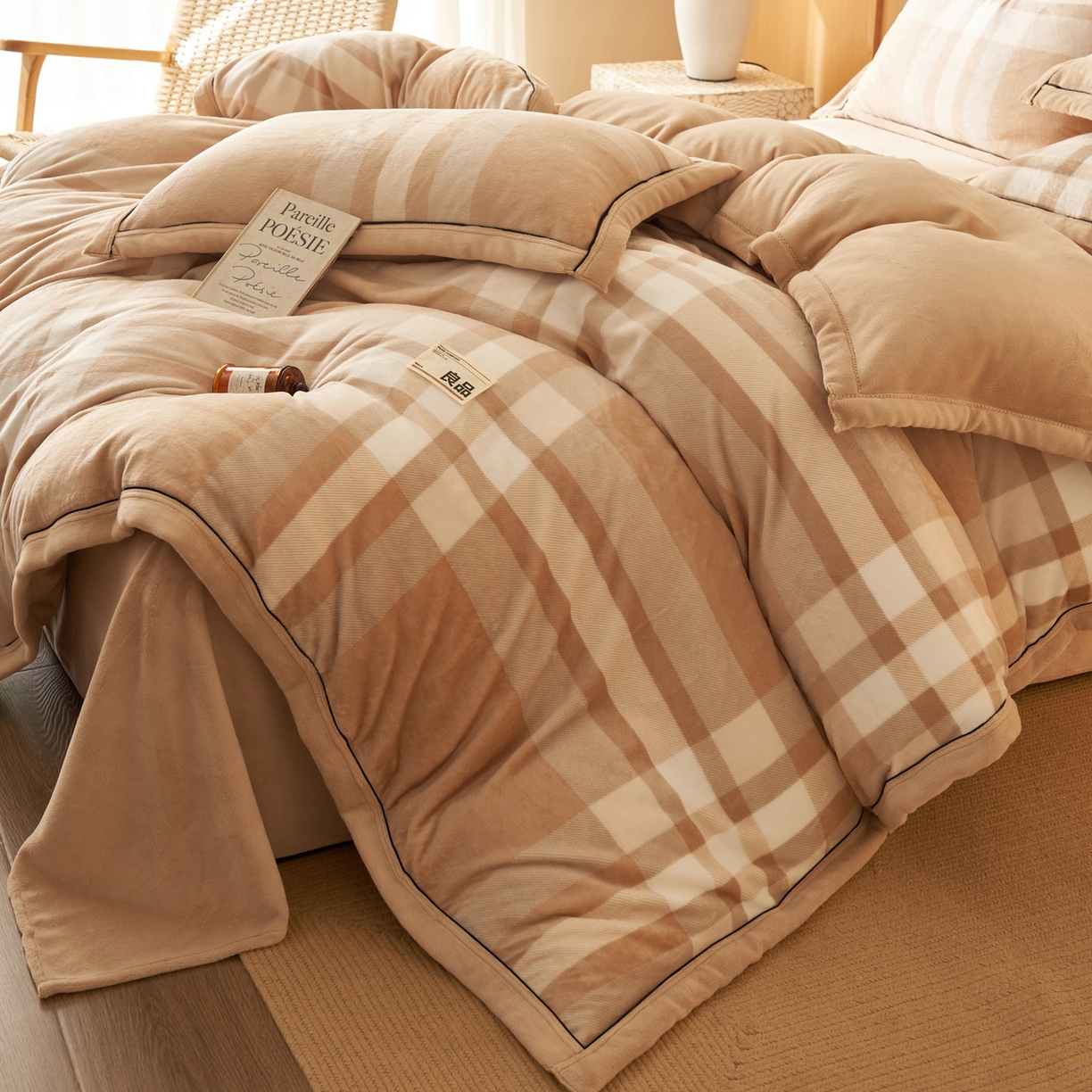 91家纺网 家纺一手货源 找家纺 （总）寐绸家纺 2025新款牛奶绒无印风单被套