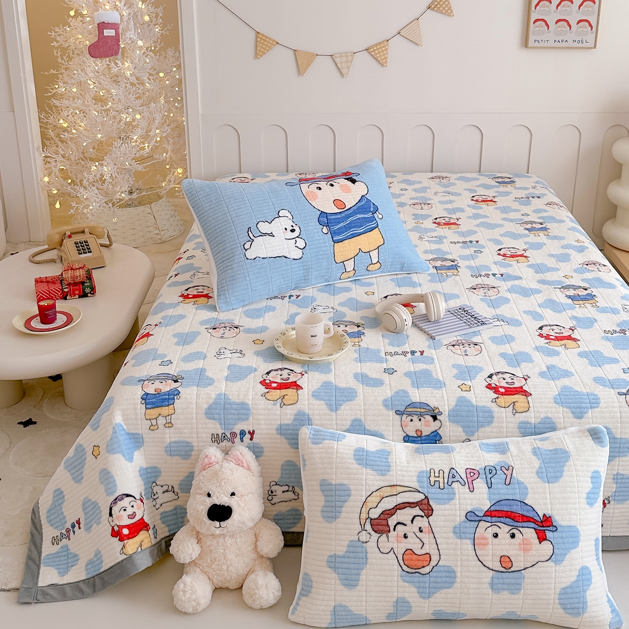 91家纺网 家纺一手货源 找家纺 （总）RYB红黄兰 2025新款设计师原创数码印花牛奶绒夹棉床盖三件套