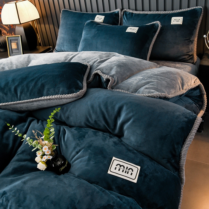 91家纺网 家纺一手货源 找家纺 （总）妮恒美家纺 2025新款斜纹边贴标牛奶绒四件套