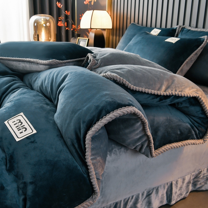 91家纺网 家纺一手货源 找家纺 （总）妮恒美家纺 2025新款斜纹边贴标牛奶绒四件套