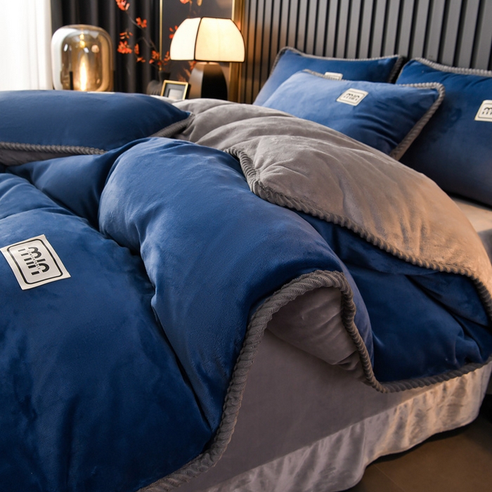 91家纺网 家纺一手货源 找家纺 （总）妮恒美家纺 2025新款斜纹边贴标牛奶绒四件套