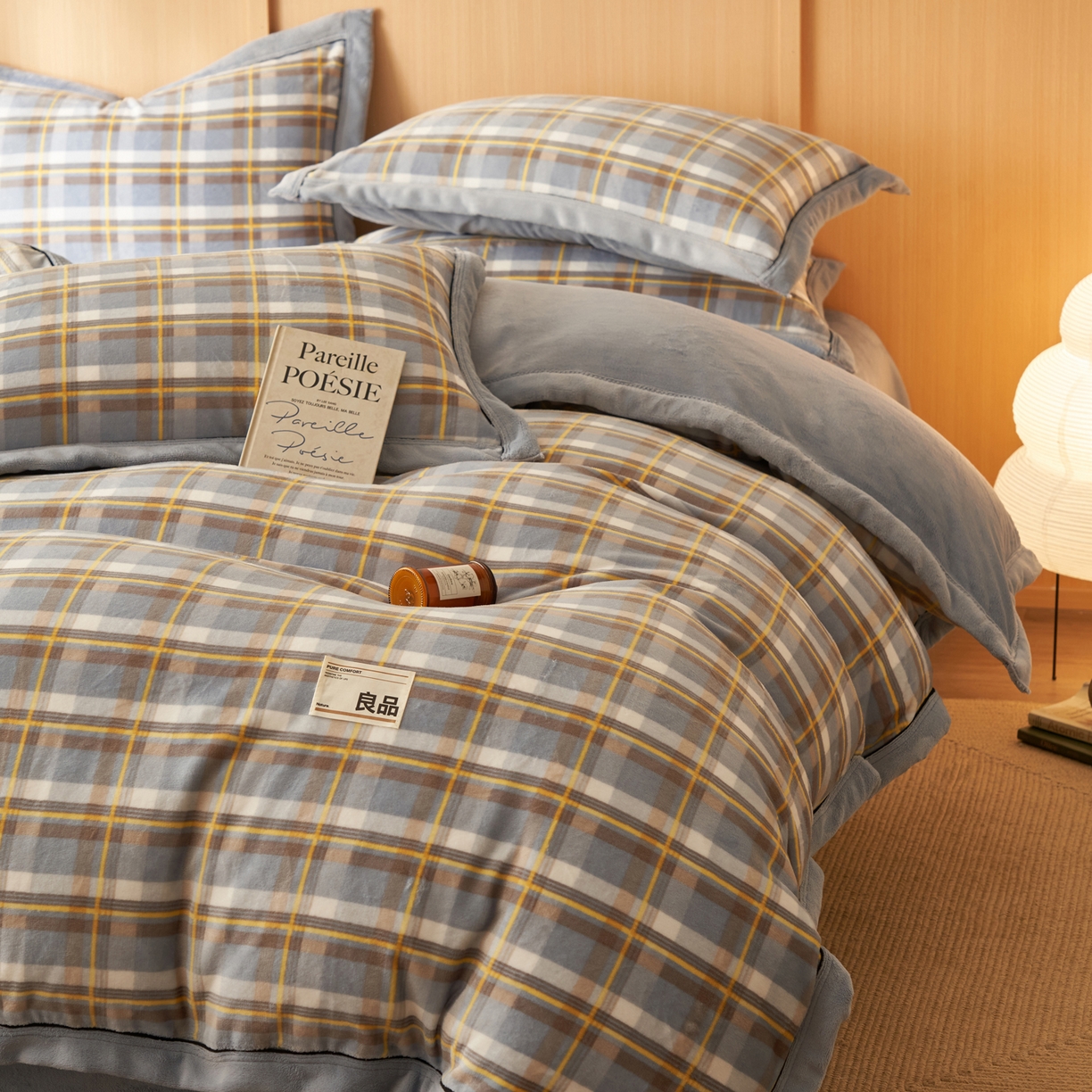 91家纺网 家纺一手货源 找家纺 寐绸家纺 2025新款牛奶绒无印风单被套 无印风被套-莫妮卡