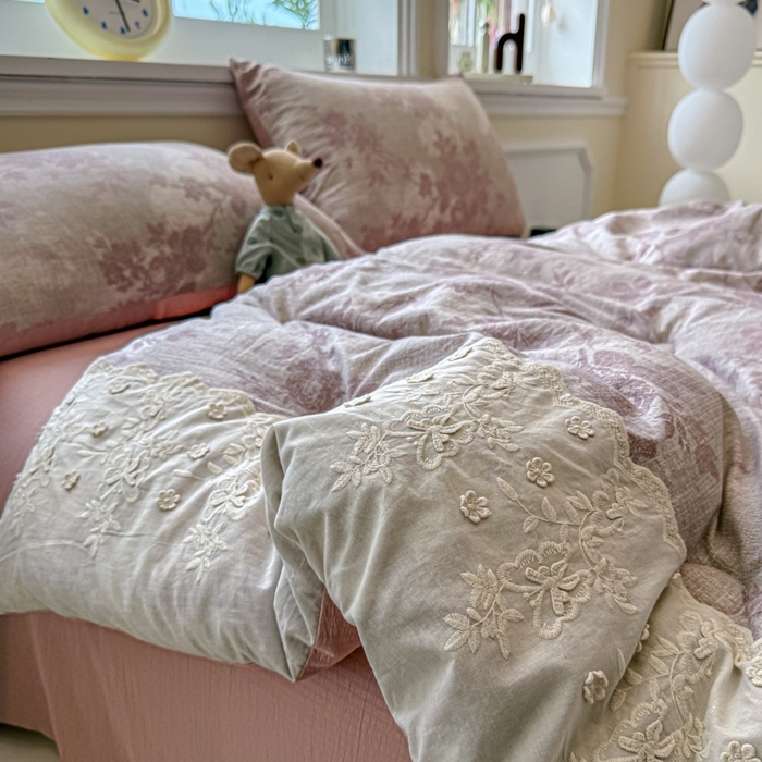 91家纺网 家纺一手货源 找家纺 尊妙被业 2025新款原麻色织全棉花边冬被被子被芯 知音咖