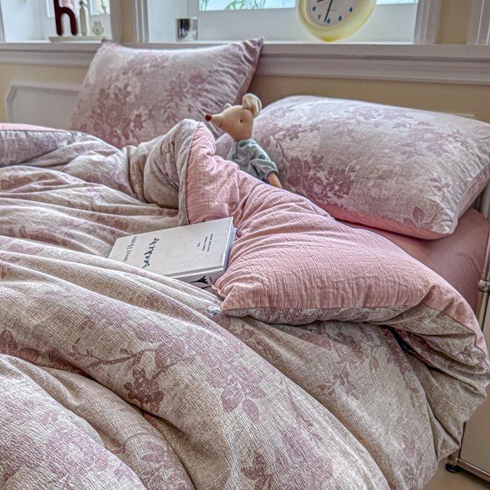 91家纺网 家纺一手货源 找家纺 尊妙被业 2025新款原麻色织全棉花边冬被被子被芯 知音咖