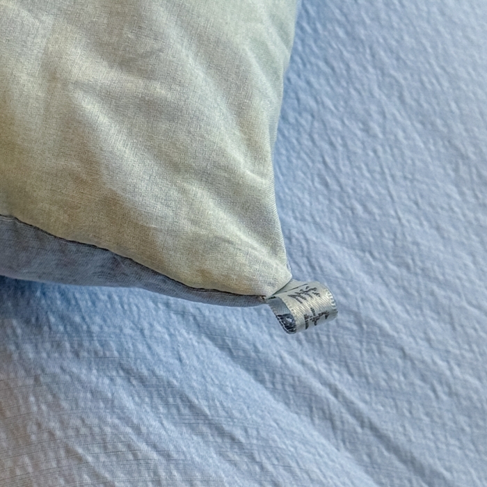 91家纺网 家纺一手货源 找家纺 尊妙被业 2025新款原麻色织全棉花边冬被被子被芯 知音蓝