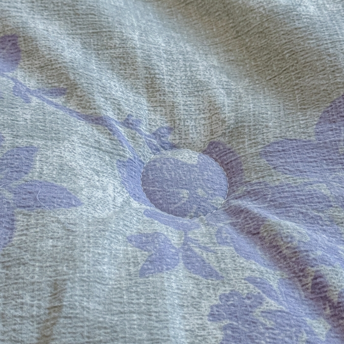 91家纺网 家纺一手货源 找家纺 尊妙被业 2025新款原麻色织全棉花边冬被被子被芯 知音蓝