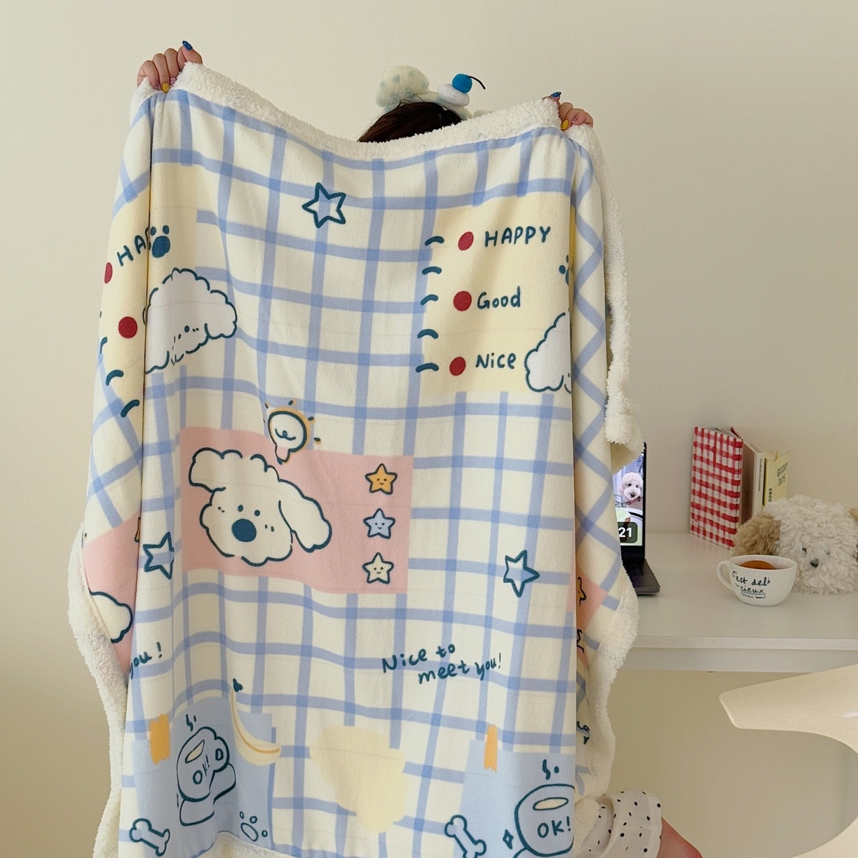 91家纺网 家纺一手货源 找家纺 （总）顾里家纺 2025新款ins韩系少女牛奶羊羔绒盖毯毛毯