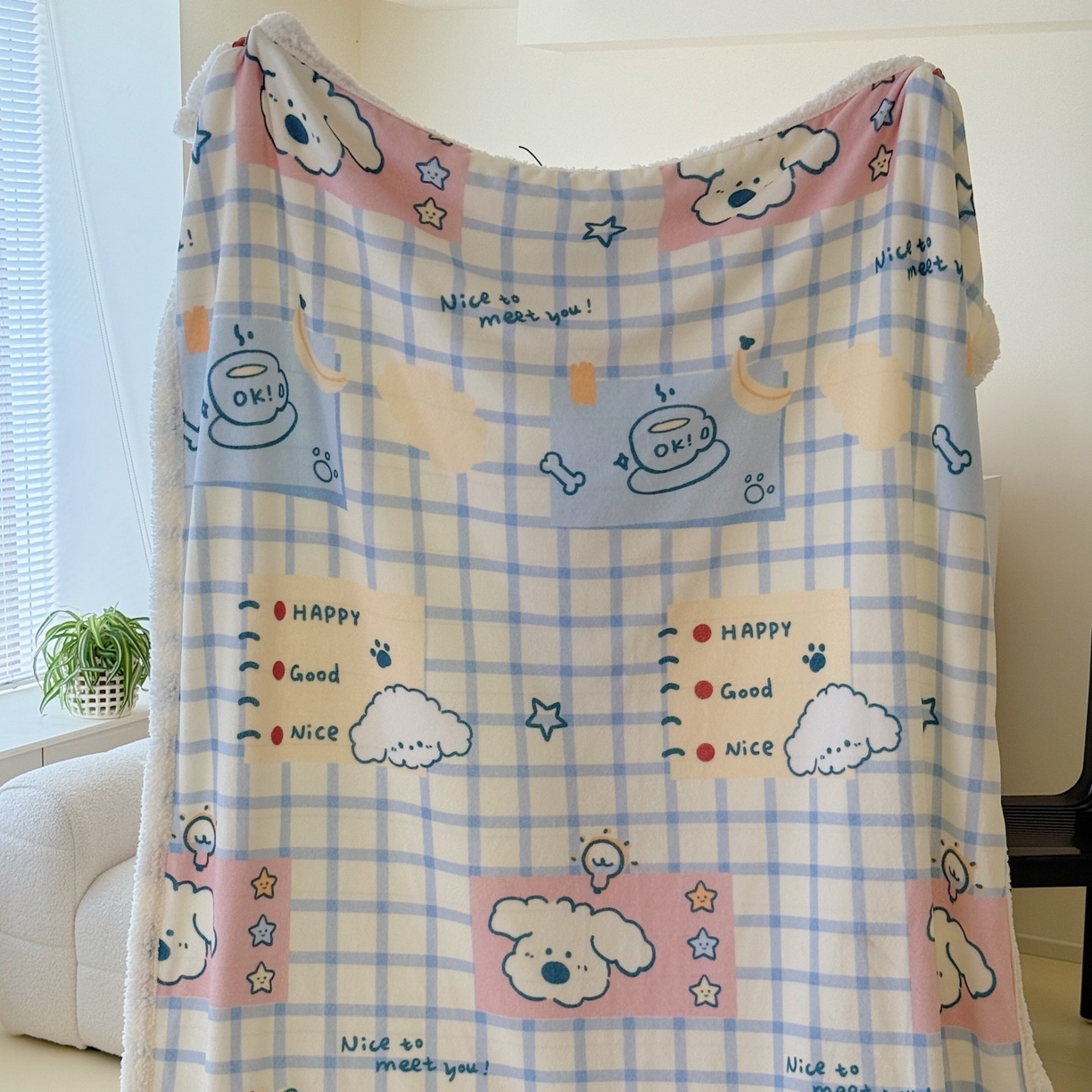 91家纺网 家纺一手货源 找家纺 （总）顾里家纺 2025新款ins韩系少女牛奶羊羔绒盖毯毛毯