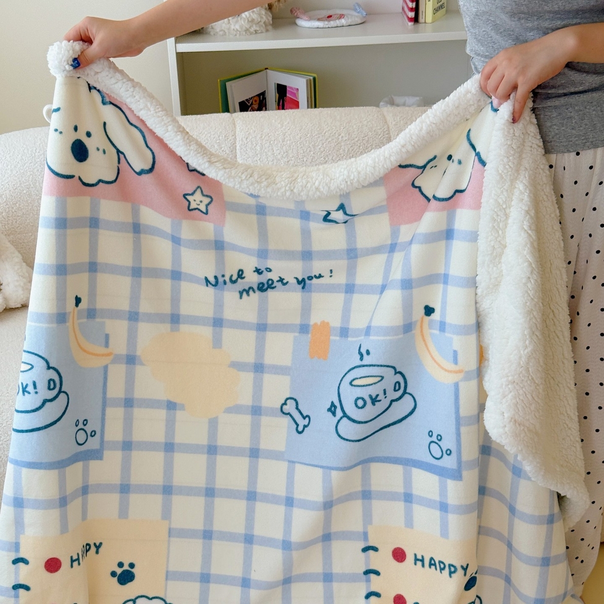 91家纺网 家纺一手货源 找家纺 （总）顾里家纺 2025新款ins韩系少女牛奶羊羔绒盖毯毛毯