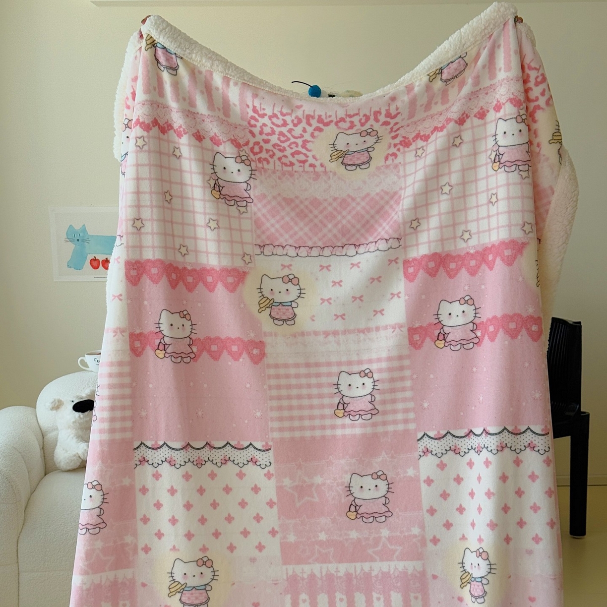 91家纺网 家纺一手货源 找家纺 顾里家纺 2025新款ins韩系少女牛奶羊羔绒盖毯毛毯 喵友派对