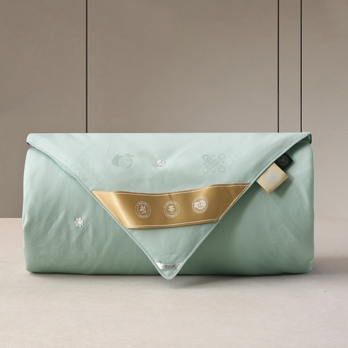 越宏顺 2025新款龙凤款100%桑蚕丝纯棉手工蚕丝被保真 碧水蓝