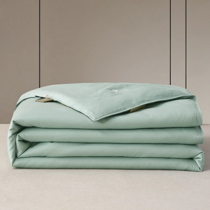 91家纺网 家纺一手货源 找家纺 越宏顺 2025新款龙凤款100%桑蚕丝纯棉手工蚕丝被保真 碧水蓝