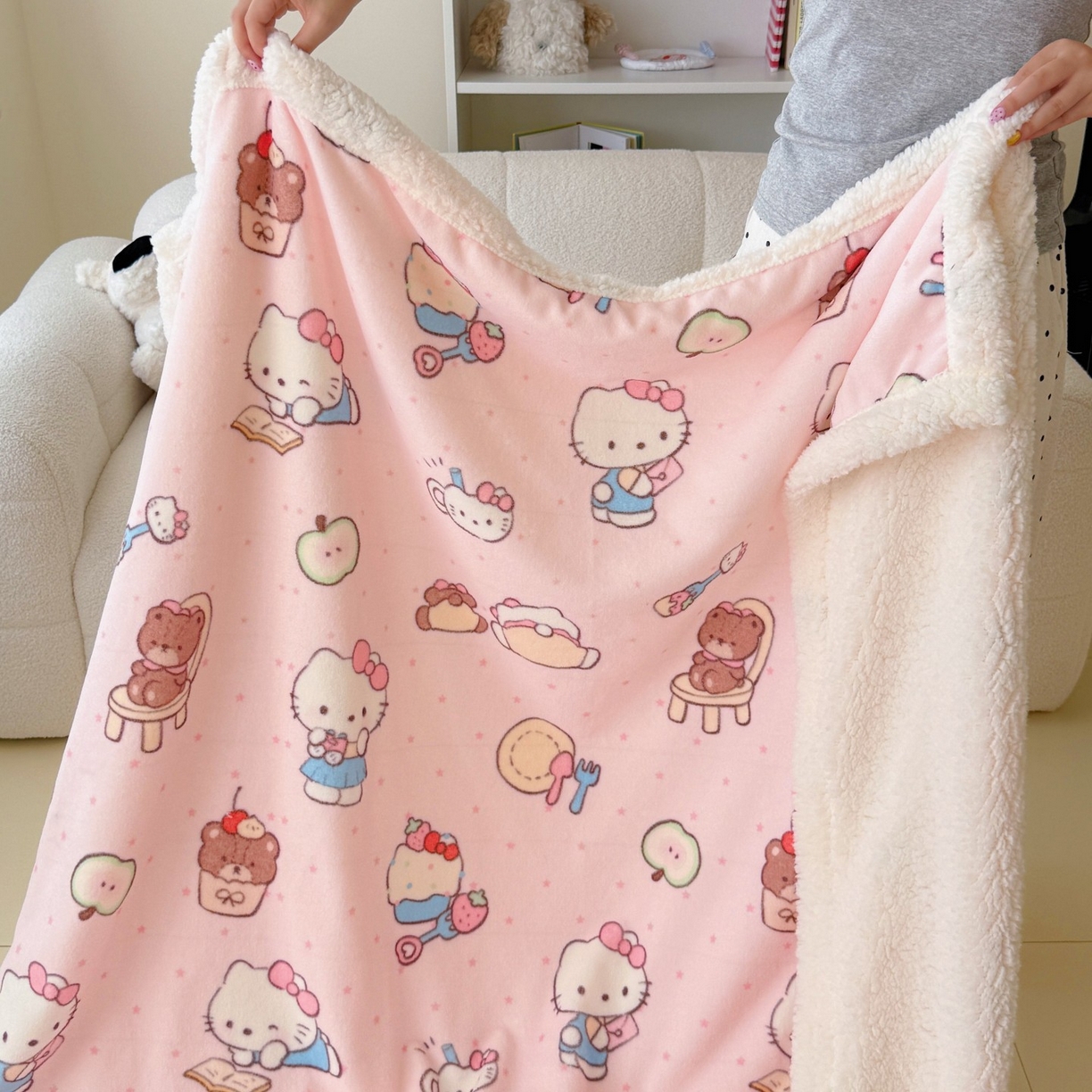 91家纺网 家纺一手货源 找家纺 顾里家纺 2025新款ins韩系少女牛奶羊羔绒盖毯毛毯 猫咪梦想