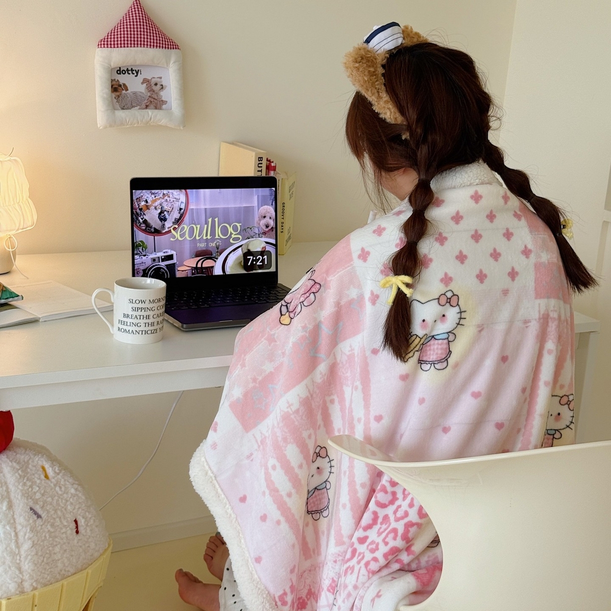 91家纺网 家纺一手货源 找家纺 顾里家纺 2025新款ins韩系少女牛奶羊羔绒盖毯毛毯 喵友派对