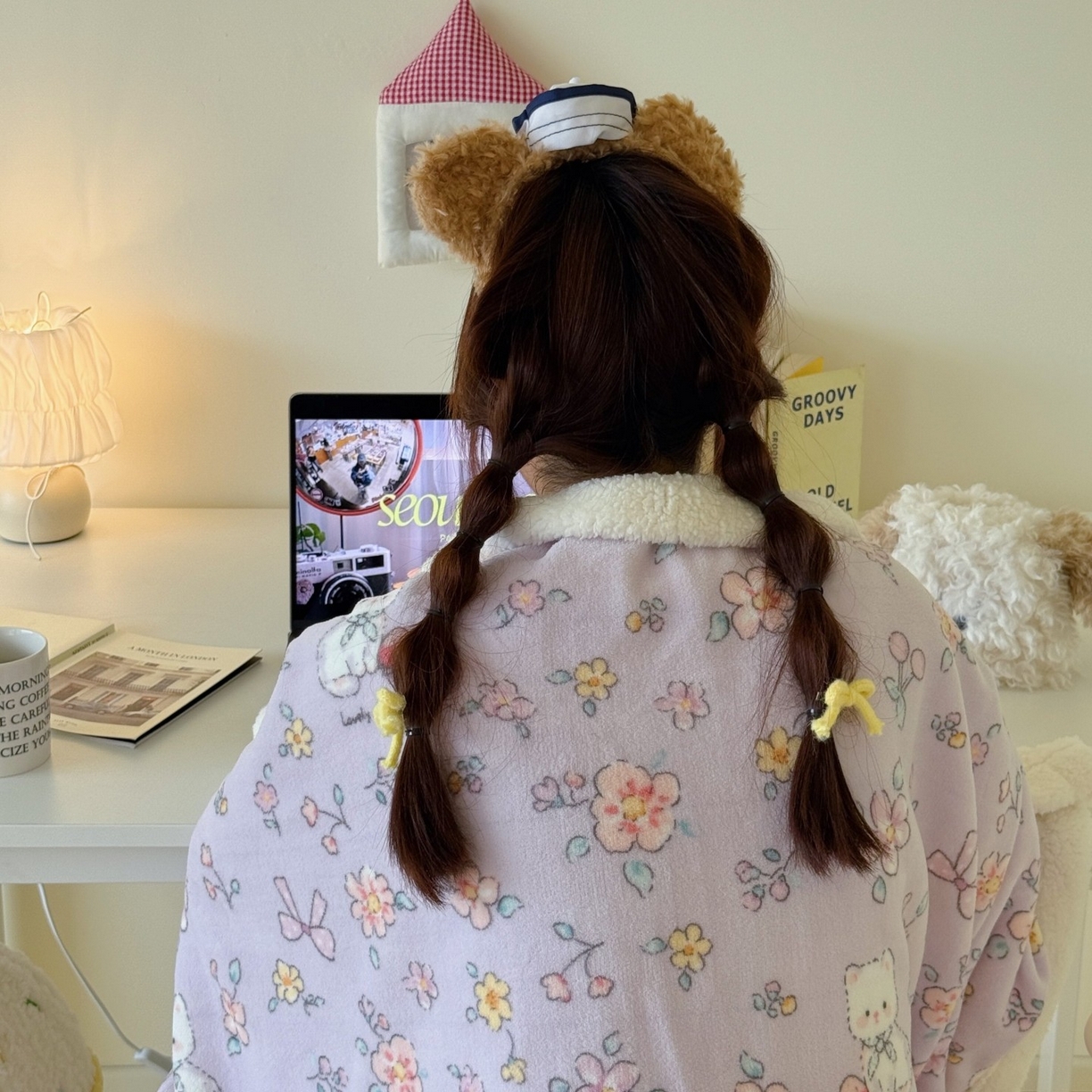 91家纺网 家纺一手货源 找家纺 顾里家纺 2025新款ins韩系少女牛奶羊羔绒盖毯毛毯 碎花喵