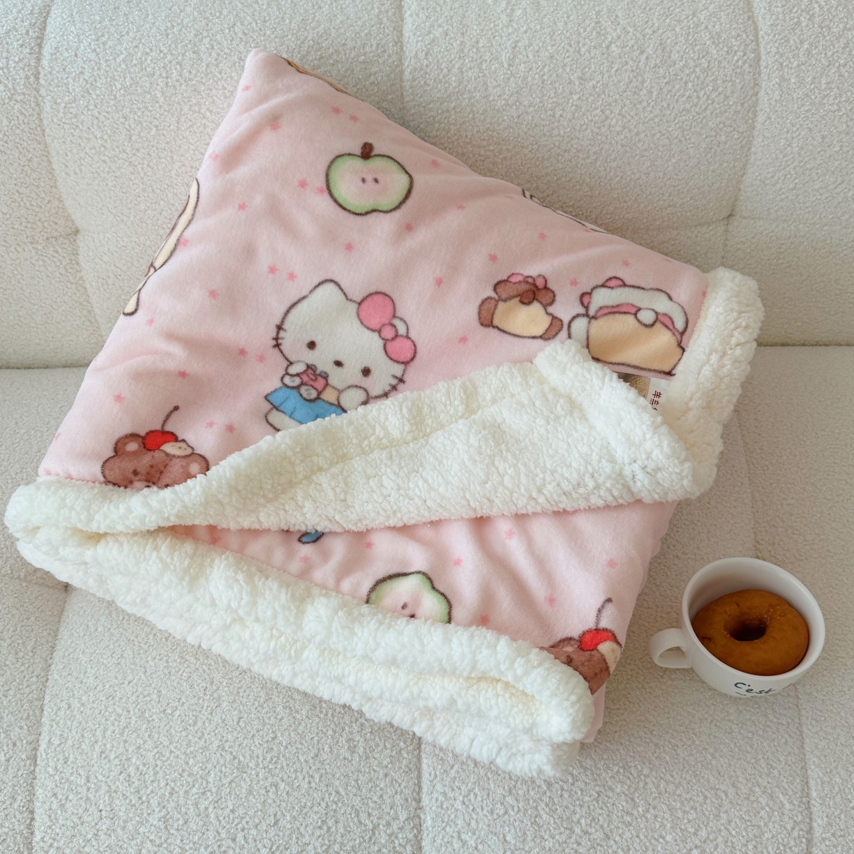 91家纺网 家纺一手货源 找家纺 顾里家纺 2025新款ins韩系少女牛奶羊羔绒盖毯毛毯 猫咪梦想