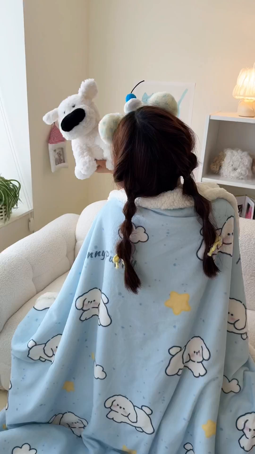 91家纺网 家纺一手货源 找家纺 顾里家纺 2025新款ins韩系少女牛奶羊羔绒盖毯毛毯 云朵小狗