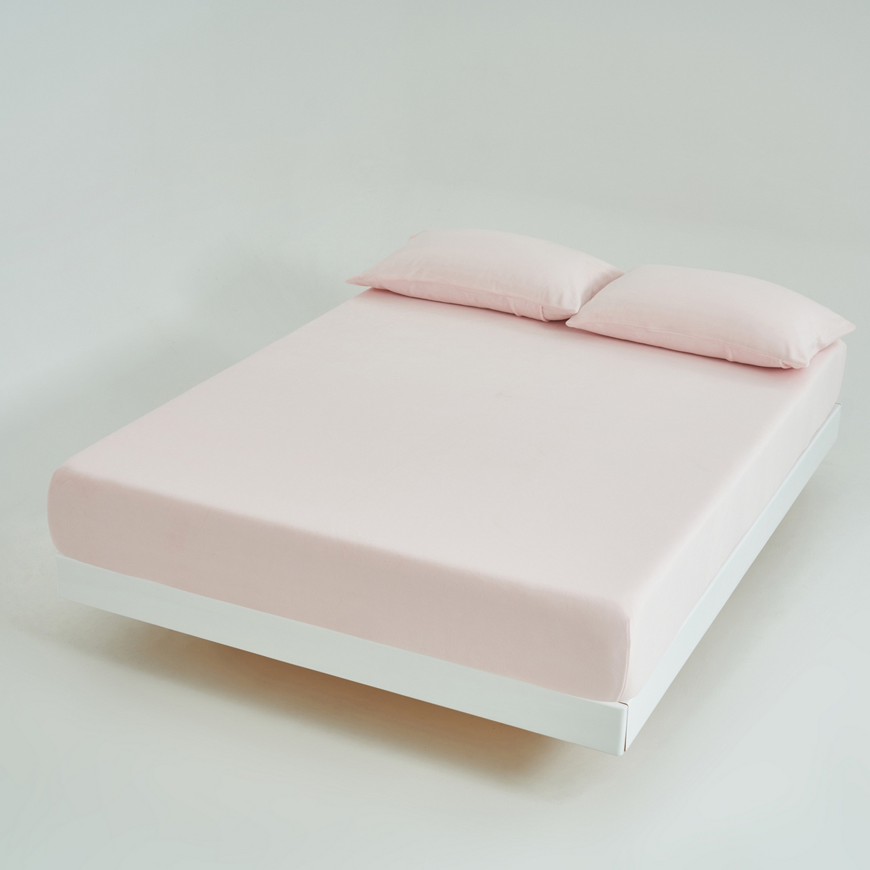 91家纺网 家纺一手货源 找家纺 寐绸家纺 2025新款牛奶绒纯色暖绒床笠 暖绒床笠-浅粉