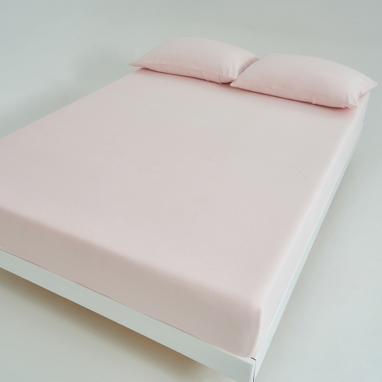 91家纺网 家纺一手货源 找家纺 寐绸家纺 2025新款牛奶绒纯色暖绒床笠 暖绒床笠-浅粉