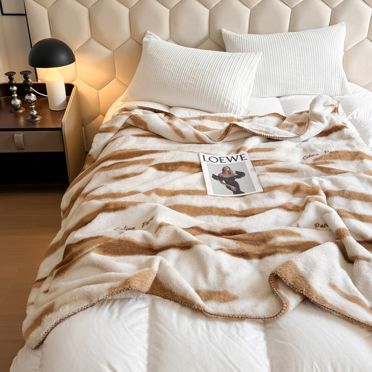 91家纺网 家纺一手货源 找家纺 （总）澳萝拉 2025新款复古法式轻奢双面高克重托斯卡纳兔绒毯