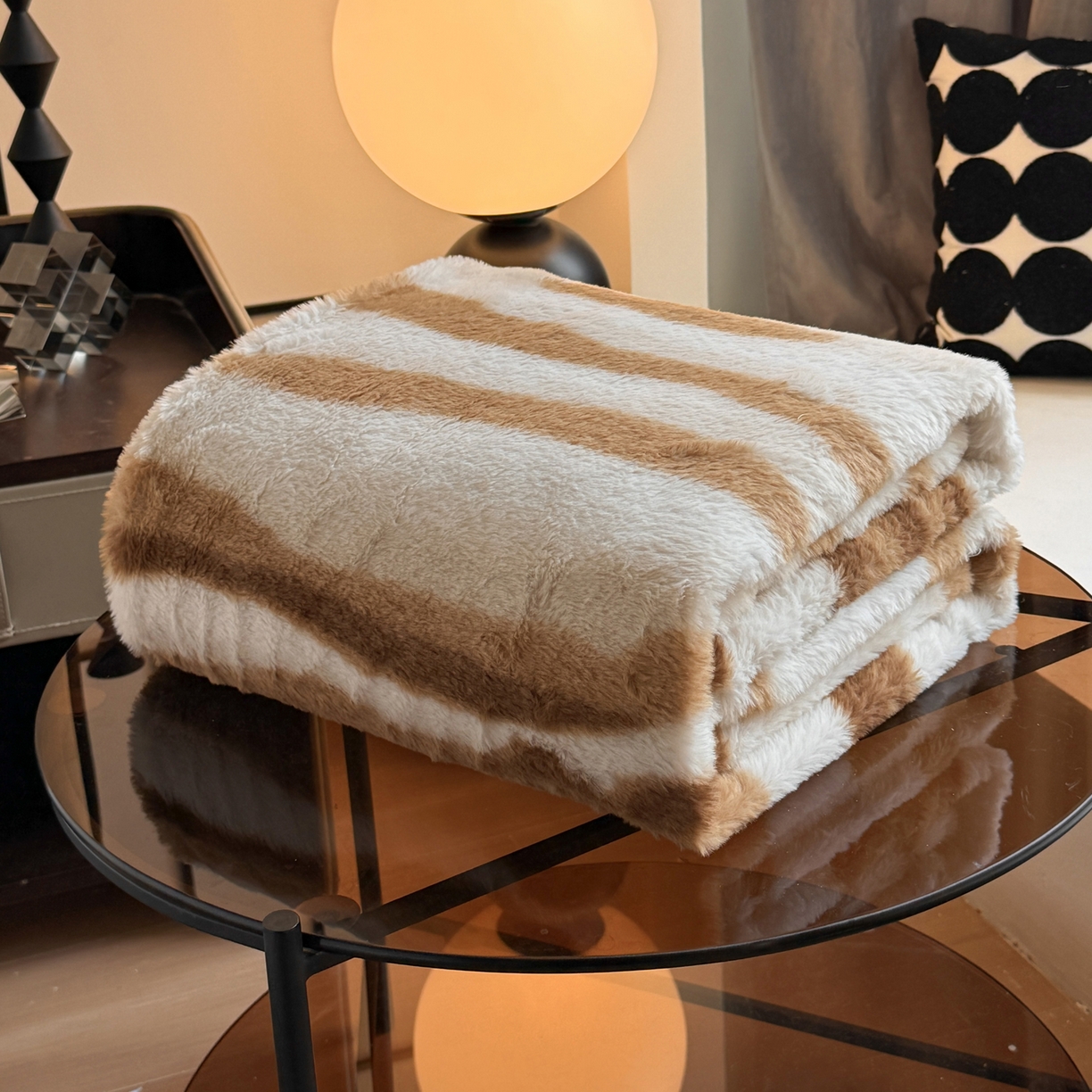 91家纺网 家纺一手货源 找家纺 （总）澳萝拉 2025新款复古法式轻奢双面高克重托斯卡纳兔绒毯