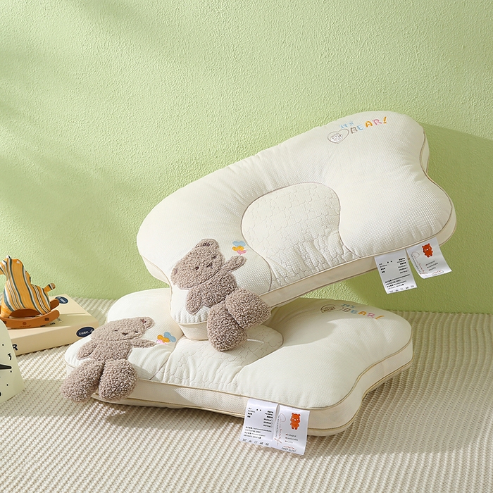 91家纺网 家纺一手货源 找家纺 金牛枕芯 2025新款亲肤舒适儿童护脊枕枕头枕芯-奶糖熊 奶糖熊-卡其