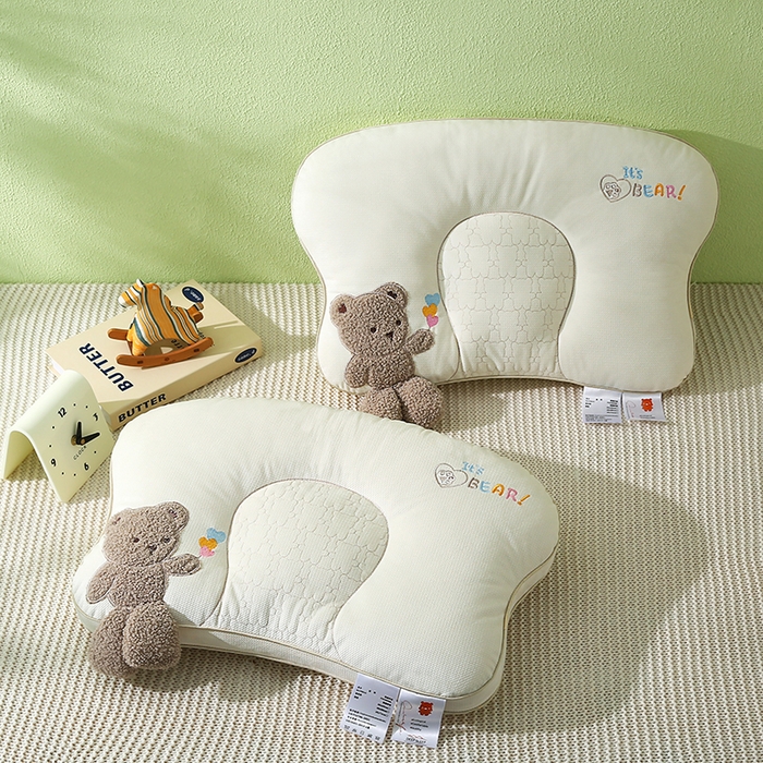 91家纺网 家纺一手货源 找家纺 金牛枕芯 2025新款亲肤舒适儿童护脊枕枕头枕芯-奶糖熊 奶糖熊-卡其