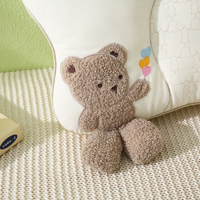 91家纺网 家纺一手货源 找家纺 金牛枕芯 2025新款亲肤舒适儿童护脊枕枕头枕芯-奶糖熊 奶糖熊-卡其