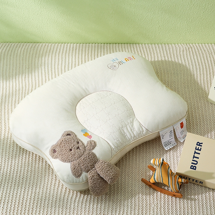 91家纺网 家纺一手货源 找家纺 金牛枕芯 2025新款亲肤舒适儿童护脊枕枕头枕芯-奶糖熊 奶糖熊-卡其