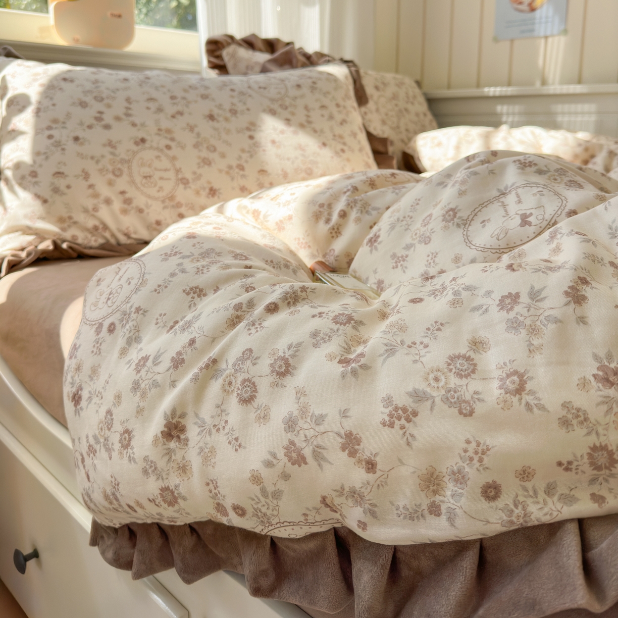 91家纺网 家纺一手货源 找家纺 （总）淑女公社家纺 2025秋冬新款纯棉双层纱加韩国绒四件套