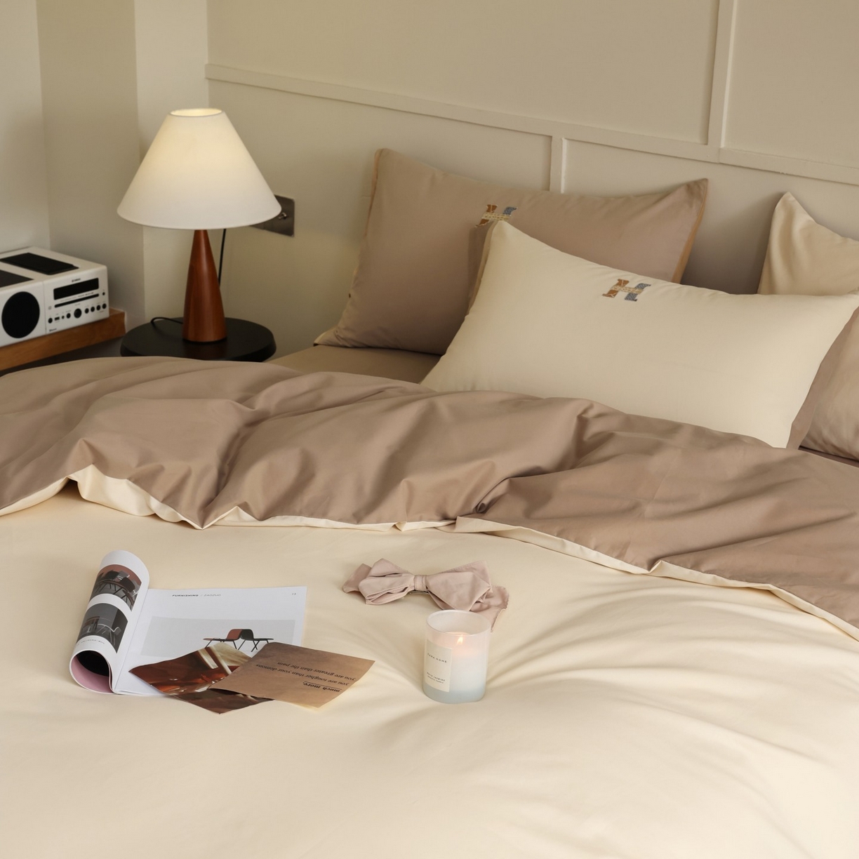 91家纺网 家纺一手货源 找家纺 （总）初拾 2025新款全棉磨毛小资系列绣花四件套-纽约日报（控价不低于368元 会员减 20）